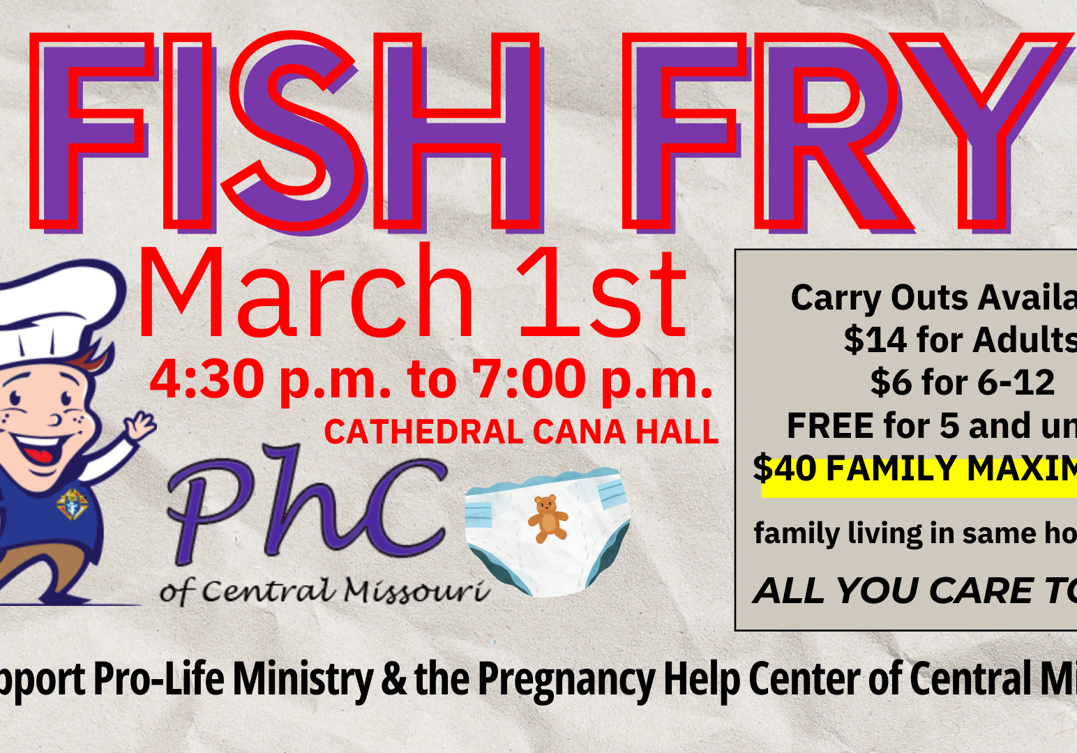 It’s A Fish Fry Friday To Help Support Pro Life Ministry And The Pregnancy Help Center! (1920 X 1080 Px)